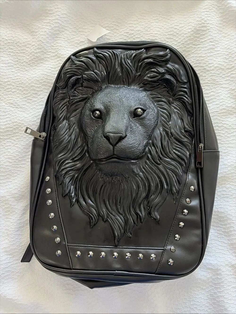 Designer 3D Lion Head Backpack Unisex School Fashion Casual Travel Black
